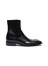Main View - Click To Enlarge - BALENCIAGA - logo plaque leather ankle boots