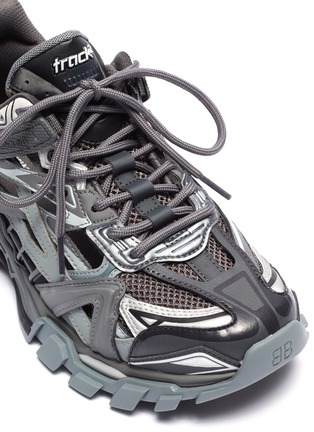 Detail View - Click To Enlarge - BALENCIAGA - 'Track.2' caged patchwork sneakers