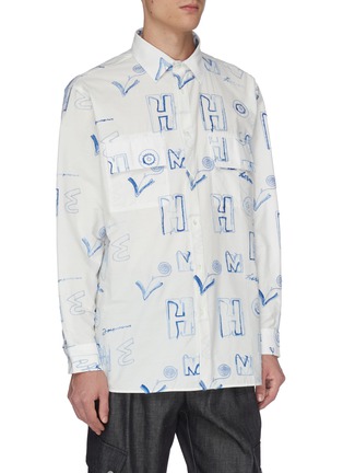 Front View - Click To Enlarge - JACQUEMUS - Mix graphic print shirt