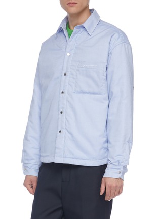 Front View - Click To Enlarge - JACQUEMUS - 'La Chemise Boulanger' logo embroidered chest pocket shirt