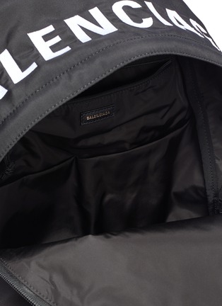 Detail View - Click To Enlarge - BALENCIAGA - 'Wheel' logo embroidered backpack