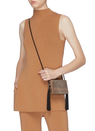 Figure View - Click To Enlarge - HUNTING SEASON - 'The Mini Square Trunk' in lizardskin leather with tassels