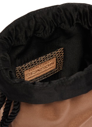 Detail View - Click To Enlarge - HUNTING SEASON - 'Lola' tassel small satin and lizardskin leather bucket bag