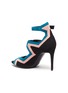  - PIERRE HARDY - 'Vibe' ankle strap colourblock geometric cutout suede sandals