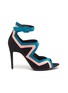 Main View - Click To Enlarge - PIERRE HARDY - 'Vibe' ankle strap colourblock geometric cutout suede sandals