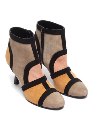 Detail View - Click To Enlarge - PIERRE HARDY - 'Frame' suede patchwork ankle boots