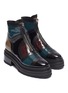 Detail View - Click To Enlarge - PIERRE HARDY - 'Frame' patent leather patchwork combat boots