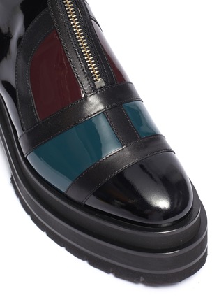 Detail View - Click To Enlarge - PIERRE HARDY - 'Frame' patent leather patchwork combat boots