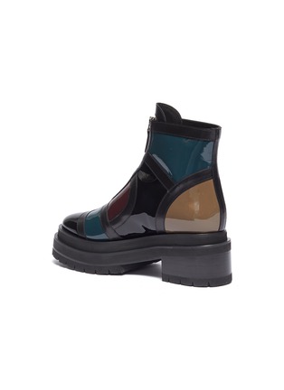  - PIERRE HARDY - 'Frame' patent leather patchwork combat boots