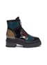 Main View - Click To Enlarge - PIERRE HARDY - 'Frame' patent leather patchwork combat boots