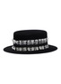 Figure View - Click To Enlarge - GLADYS TAMEZ - 'Gloria' fringe tweed ribbon felt boater hat