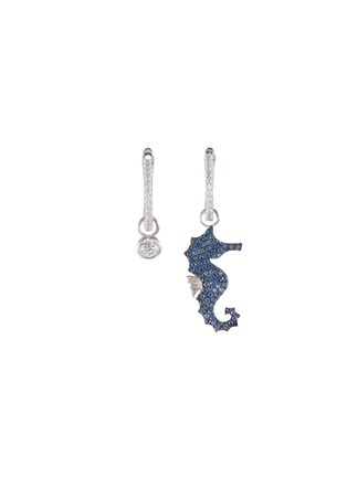 Main View - Click To Enlarge - HEFANG - 'Seahorse' cubic zirconia mismatched drop earrings