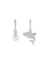 Main View - Click To Enlarge - HEFANG - 'Shark' cubic zirconia mismatched drop earrings