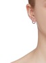 Front View - Click To Enlarge - HEFANG - 'Seahorse' cubic zirconia mini mismatched drop earrings