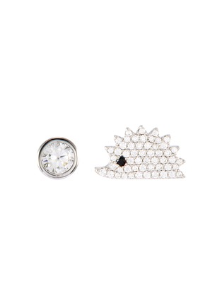Main View - Click To Enlarge - HEFANG - 'Hedgehog' cubic zirconia mismatched stud earrings