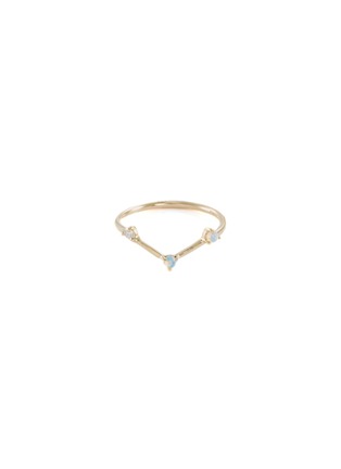 Main View - Click To Enlarge - WWAKE - 'Three Step Triangle' diamond opal 14k yellow gold ring