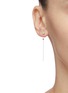 Figure View - Click To Enlarge - WWAKE - 'Two Stone' diamond opal 14k yellow gold chain drop earrings