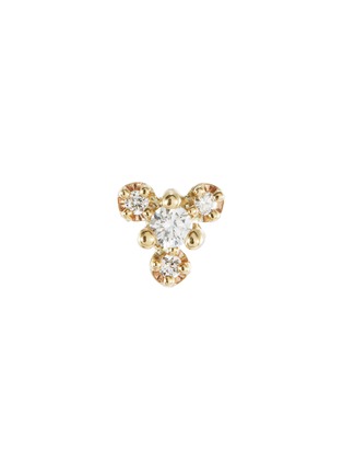 Main View - Click To Enlarge - WWAKE - 'Burst' diamond 10k yellow gold single stud earring