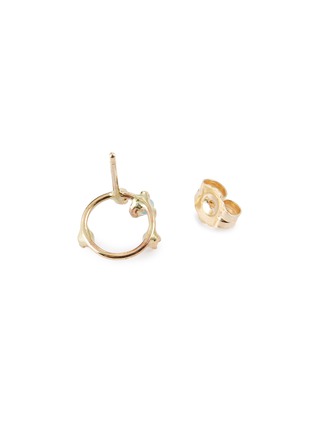 Detail View - Click To Enlarge - WWAKE - 'Orb' diamond opal 10k yellow gold single stud earring
