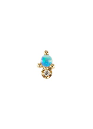Main View - Click To Enlarge - WWAKE - 'Dot' diamond opal 10k yellow gold single stud earring