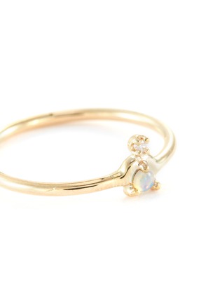 Detail View - Click To Enlarge - WWAKE - 'Mini Nestled' diamond opal 10k yellow gold ring