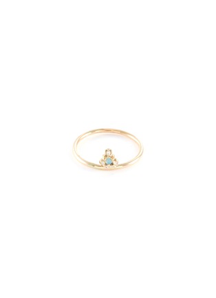 Main View - Click To Enlarge - WWAKE - 'Burst' diamond opal 10k yellow gold ring