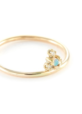 Detail View - Click To Enlarge - WWAKE - 'Burst' diamond opal 10k yellow gold ring