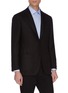 Front View - Click To Enlarge - RING JACKET - Notch lapel check plaid balloon wool blazer