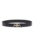 Main View - Click To Enlarge - BALENCIAGA - BB logo buckle croc embossed leather belt