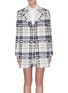 Main View - Click To Enlarge - THOM BROWNE  - Check plaid tweed oversized sack jacket