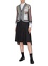 Figure View - Click To Enlarge - THOM BROWNE  - Patchwork inside-out mesh overlay blazer