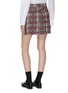 Back View - Click To Enlarge - THOM BROWNE  - Frayed houndstooth check plaid wool blend tweed skirt
