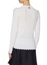 Back View - Click To Enlarge - THOM BROWNE  - Floral bobble stripe outseam scalloped edge wool sweater
