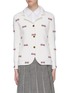 Main View - Click To Enlarge - THOM BROWNE  - Stripe bow appliqué wool knit blazer