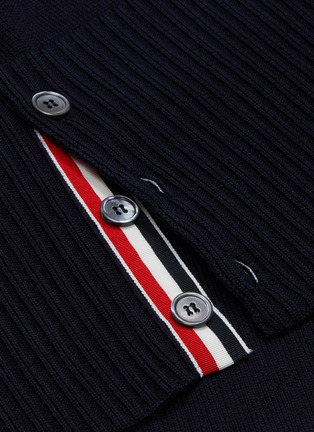  - THOM BROWNE  - Stripe sleeve long wool cardigan