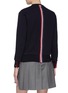Back View - Click To Enlarge - THOM BROWNE  - Stripe back button cuff sweatshirt