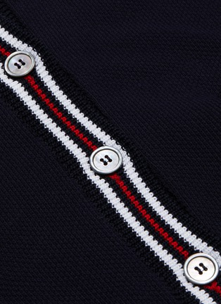  - THOM BROWNE  - Cricket stripe border cotton cardigan