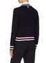 Back View - Click To Enlarge - THOM BROWNE  - Cricket stripe border cotton cardigan