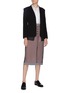 Figure View - Click To Enlarge - THOM BROWNE  - Stripe colourblock inside-out skirt