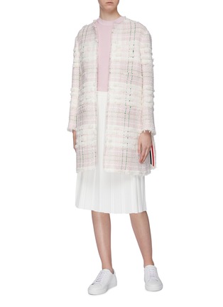 Figure View - Click To Enlarge - THOM BROWNE  - Tartan plaid oversized tweed coat