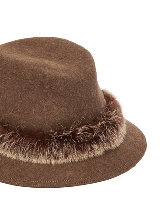 Detail View - Click To Enlarge - ERIC JAVITS - 'Bunny' rabbit fur trim wool felt hat