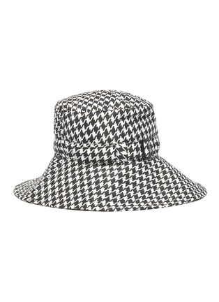 Figure View - Click To Enlarge - ERIC JAVITS - 'Kaya' belted houndstooth print bucket hat