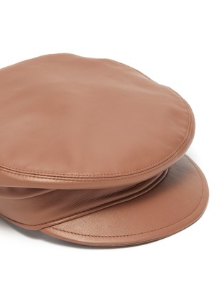 Detail View - Click To Enlarge - ERIC JAVITS - 'Night Porter' leather newsboy cap