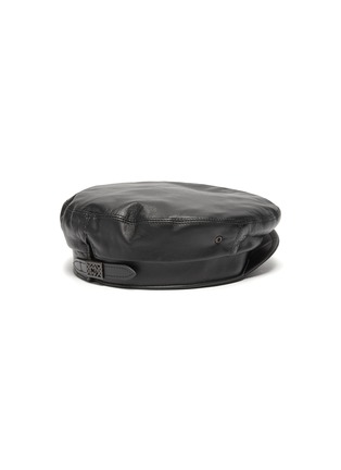 Figure View - Click To Enlarge - ERIC JAVITS - 'Night Porter' leather newsboy cap
