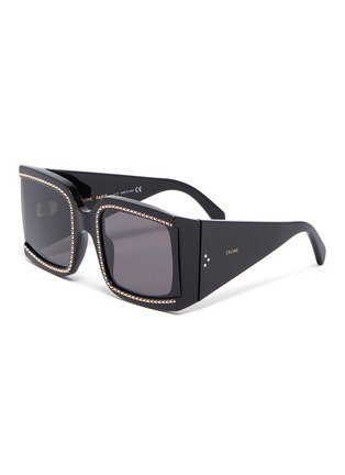 Main View - Click To Enlarge - CELINE - Oversized strass rim acetate square sunglasses