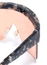 Detail View - Click To Enlarge - LOEWE - Rimeless marble acetate oversized angular sunglasses