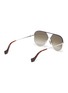Figure View - Click To Enlarge - LOEWE - Leather browbar metal aviator sunglasses