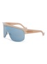 Main View - Click To Enlarge - LOEWE - Rimeless marble acetate oversized angular sunglasses