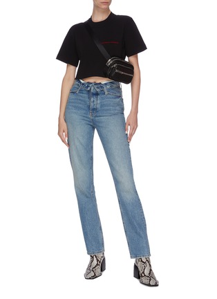 Figure View - Click To Enlarge - ALEXANDER WANG - 'Chynatown' slogan print cropped T-shirt