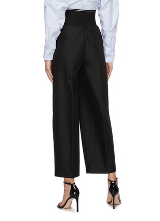 Back View - Click To Enlarge - ALEXANDER WANG - Logo waist pleated carrot pants